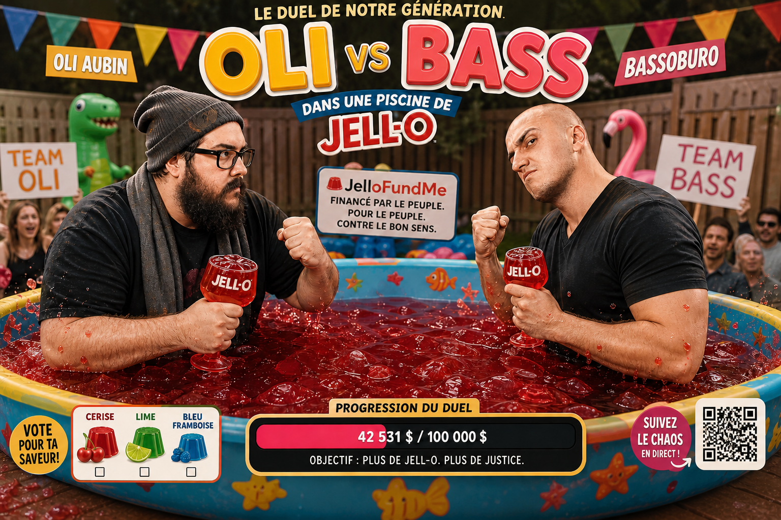 Bandeau JelloFundMe — Oli vs Bass